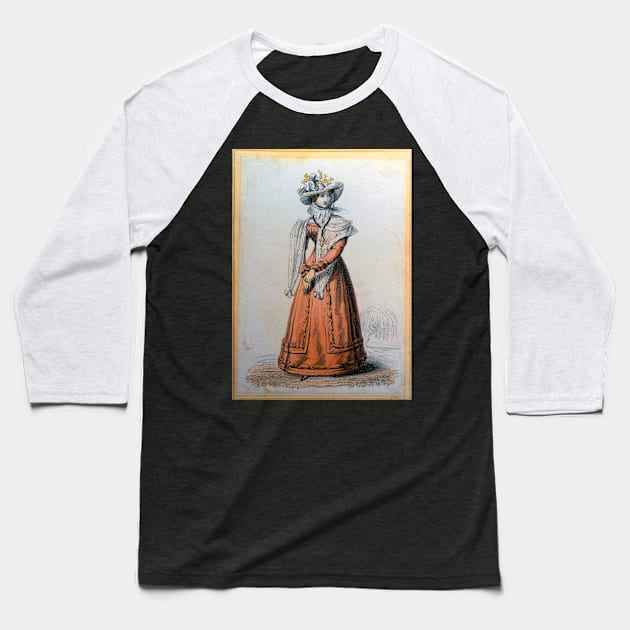 Fine Lady, vintage post card Baseball T-Shirt by JonDelorme